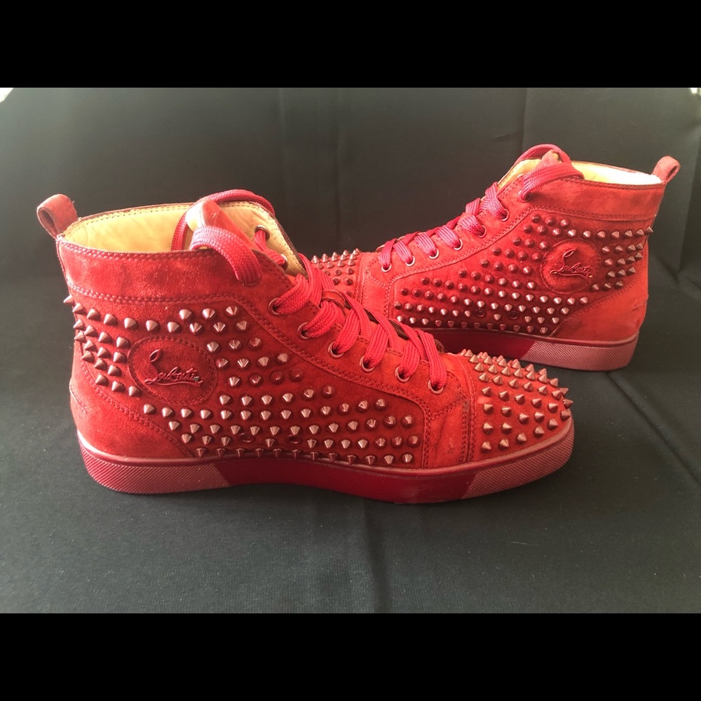 Christian Louboutin Louis Spikes Suede Sneaker